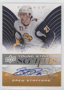 2008-09 Upper Deck Trilogy Young Star Scripts Drew Stafford #YS-ST Auto
