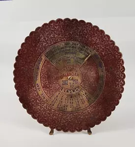 100 Jahreskalender Messing/Kupfer Kalender auf Ständer für 100 Jahre 2002 bis 2101 - Bild 1 von 5