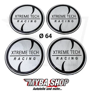 4x Silicone Sticker ∅= 2 17/32in for Hub Caps Emblems Silver Xtreme Tech - Picture 1 of 1