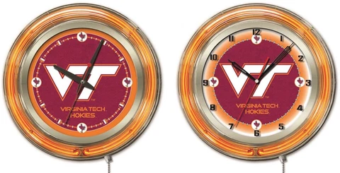 NCAA - Virginia Tech Double Neon Ring, Logo Clock College Team Logo Cover