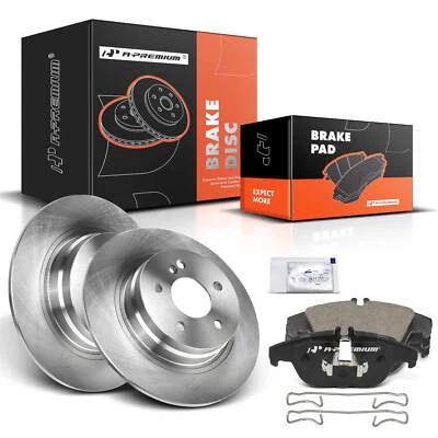 A-Premium Disc Brake Rotors & Brake Pads Rear for Mercedes-Benz C250 10-15 C300 - Изображение 1 из 4