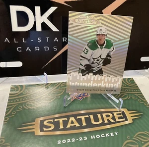 WYATT JOHNSTON ROOKIE 2022-23 UD STATURE WUNDERKIND INSERT RC W-50 DALLAS STARS - Picture 1 of 5