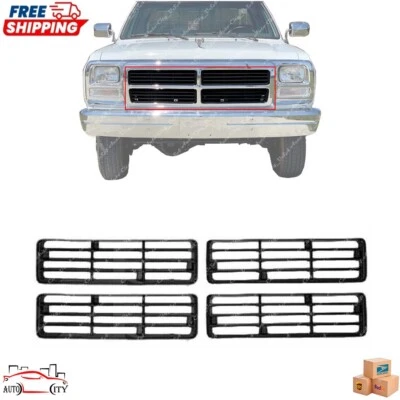 For 1991-1993 Dodge W150 Front Upper Lower Left Right Grille Inserts Set of 4 - Image 1 of 4