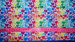 Stoff Stoffrest Patchwork - Herzen 44x50 cm / bunt - Bild 1 von 3
