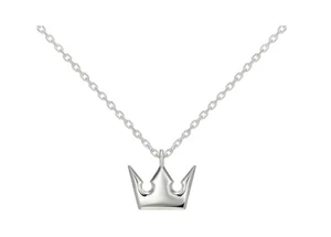 Collana Ciondolo Corona Sora Cuori Regno Argento 925 Tesoro a U con Scatola - Foto 1 di 3