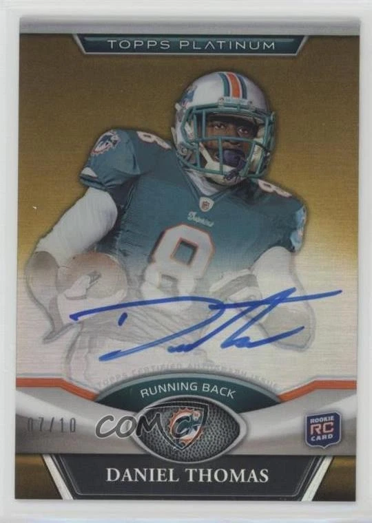 2011 Topps Platinum Gold Refractor Rookie Auto /10 Daniel Thomas #44 Auto RC - Image 1 of 2