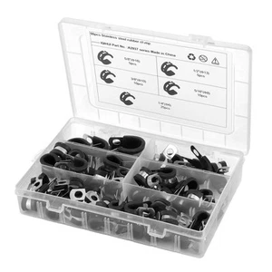 55Pcs Cable Clamp R‑Type Cushioned Insulated Stainless Steeel For Boat Hose REL - Afbeelding 1 van 14
