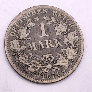 German Empire 1 Mark Coin 1874 G Karlsruhe KM# 7 Germany Silver .900 One - Picture 1 of 3