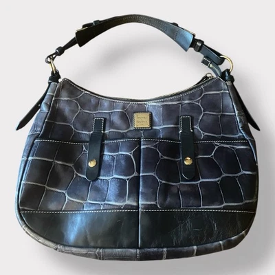 Y2K 2000s Dooney And Bourke Shoulder Bag Purse, Black With Pink Interior - Image 1 of 4