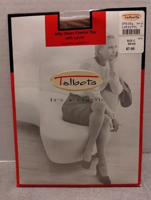 Pantimedias Talbots Silky Sheer 20 Denier Control Top Talla C Beige Sandalia Foto 1 de 2