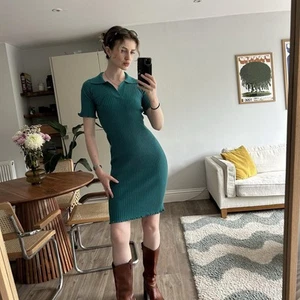 Vestido midi de lana verde Bottega Veneta talla M - Imagen 1 de 8