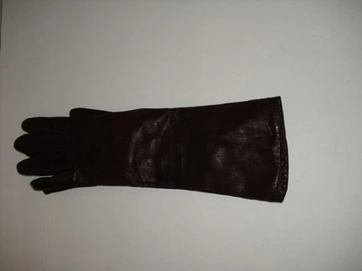 Gimbel's Women's  100% Acrylic Brown Leather Size 7 1/2  Long Gloves~Italy - Image 1 of 4