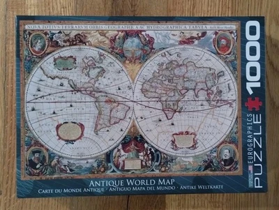 Eurographics Antique World Map Jigsaw Puzzle 1000 Piece - Used All Pieces Here  - Image 1 of 4