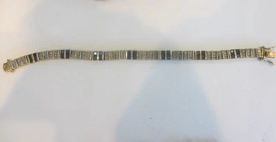 ROSS-SIMONS  Sterling Silver & RHINESTONE Illusion Tennis Bracelet 7.5” - Image 1 of 4