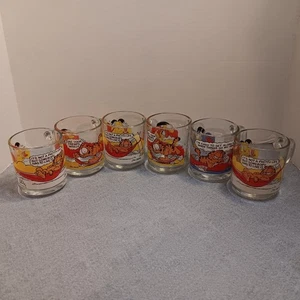 1978 Vintage McDonalds Garfield Coffee Mug Collector's Set of Six 6 By Jim Davis - Picture 1 of 12