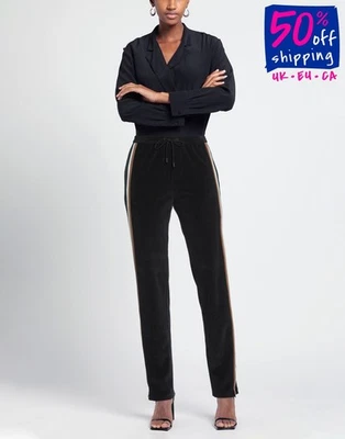 RRP €650 DSQUARED2 Corduroy Jogger Trousers Size M Striped Sides Zipped Cuffs  - Image 1 of 4