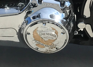 2008 Harley Softail Derby Cover CHROME "LIVE TO RIDE RIDE TO LIVE"