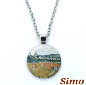 COLLANA DONNA ARGENTO LUNGA PAPAVERI MONET AUTORE REGALO ARTE SCONTI TELA - Imagen 1 de 1