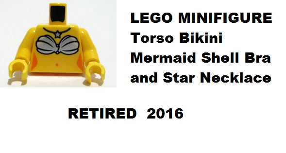 LEGO Minifigura Torso Bikini Niña Sirena Shell Sujetador y Estrella Collar Playa Gal Foto 1 de 1