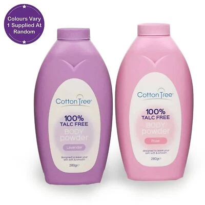 Cotton Tree Talkum Free Body Powder 280g Lavendel oder Rose 1 Flasche sortiert