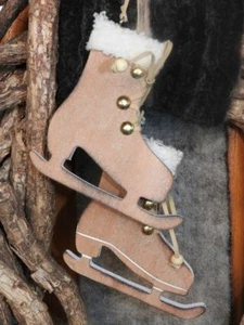Schlittschuh Holz braun 000994 Weihnachten Türkranz Dekoration Aufhänger Deko - Bild 1 von 1