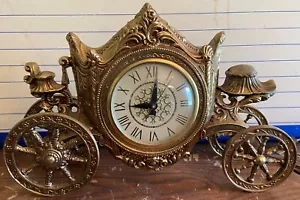 Edmar Creations 24k Gold Plated Electric Mantel Clock Extremely Rare Lanshire - Picture 1 of 8