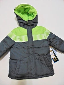 Nwts iXtreme Infant Boy's Size 24 Months Gray & Green Hooded Insulated Jacket - Picture 1 of 5