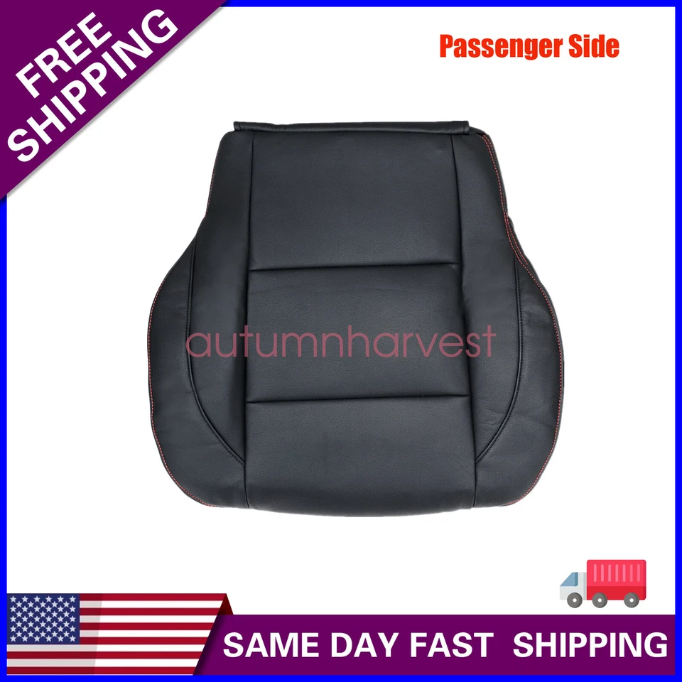 Cubierta de asiento inferior negra con costura roja para pasajero Nissan Titan 2011 2012 2013 Foto 1 de 4