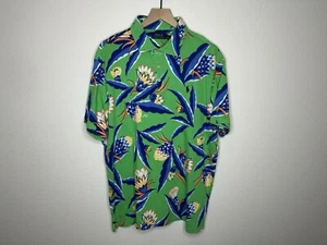 Polo Ralph Lauren Herren Poloshirt grün geblümt Hawaii French Terry Größe XL neu mit Etikett - Bild 1 von 5