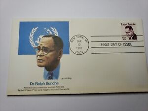 First Day Cover, Dr. Ralph Bunche, Jan. 1982