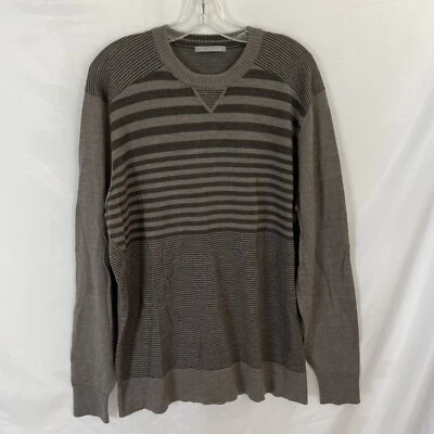 SmartWool Mens Sparwood Sweater Brown Stripe Lightweight XL? Wool Blend - Image 1 of 4