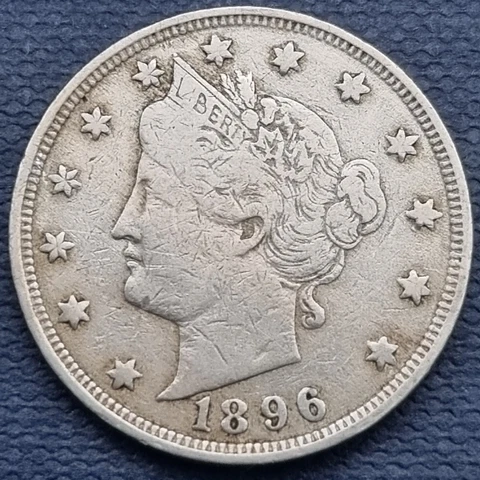1896 Liberty Head Nickel 5c Better Grade VF #56895 Cover