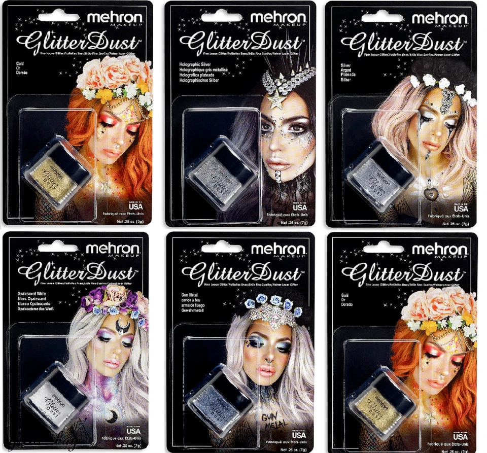 Mehron Glitter Dust 0,25 унции выберите любой оттенок!!! - Изображение 1 из 4