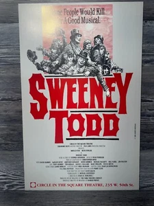 SWEENEY TODD, CIRCLE IN THE SQUARE THEATRE, BROADWAY WINDOW CARD/POSTER - Picture 1 of 9
