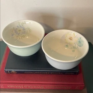 Vintage Rare Portmeirion Seasons Susan Ellis Clematis Floral Bowls Set of 2 - Picture 1 of 6