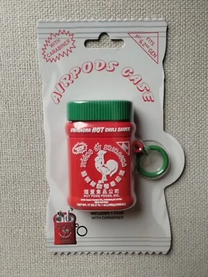 Sriracha Hot Chili Sauce AirPods Case With Carabiner Fits 1st&2nd Gen - Image 1 of 4
