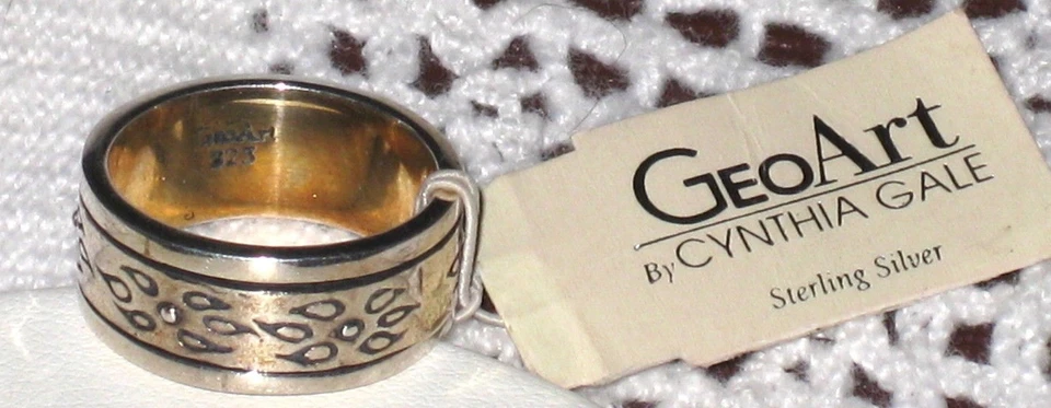 Vintage CYNTHIA GALE GeoArt STERLING Spinning Ring New W/Tags Size 5-1/4 - Image 1 of 1