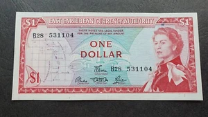 Caribe Oriental 1 dólar 1965, P-13d, XF - Imagen 1 de 2