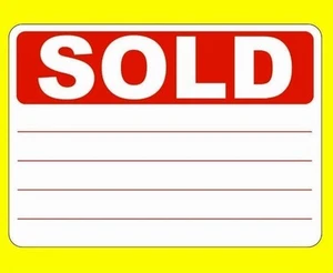 Red SOLD Stickers / Swing Tag Sticky Labels - Removable Adhesive - 5 Sizes - Picture 1 of 6