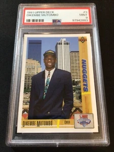 DIKEMBE MUTOMBO ~ Upper Deck ROOKIE RC PSA 9 MINT - Bild 1 von 2