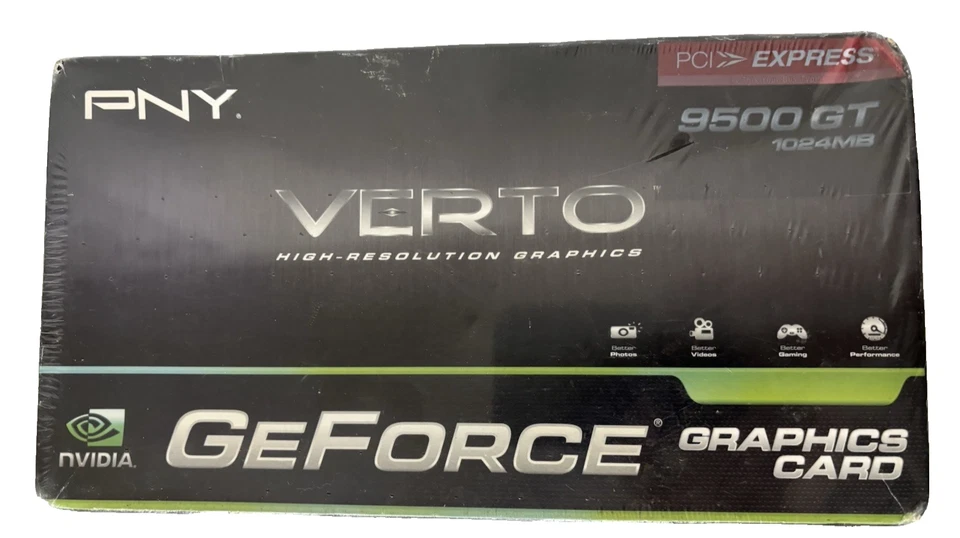 NEW PNY NVIDIA GeForce VERTO PCI Express 9500 GT 1024MB Graphics Card - Sealed - Image 1 of 4
