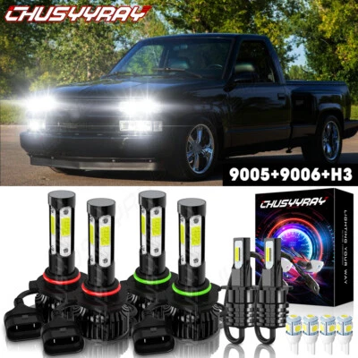 For GMC C1500 1988-1998 6X LED Headlight Bulbs High Low Beam + Fog Light 6000K - Image 1 of 4