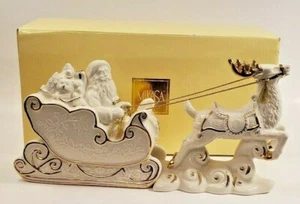 Mikasa Holiday Elegance Santa W/ Sleigh "Pere Noel" Christmas Gold Trim W/ Box - Picture 1 of 10