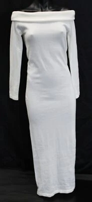 Peppermayo Women's Alexandra Off Shoulder Knit Maxi Dress EJ2 Ivory S/M NWT  - Image 1 of 4