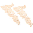 Wooden Carved Onlay Appliques for DIY Decoration (2pcs)