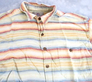 Territory Ahead Shirt Men's XLT LINEN Striped Southwest Aztec Red Blue Yellow - Picture 1 of 8
