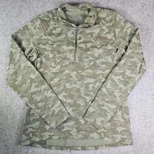 Lululemon Men’s Lrg Surge Warm 1/2 Zip Long Sleeve Pullover Jacquard Green Camo - Picture 1 of 10