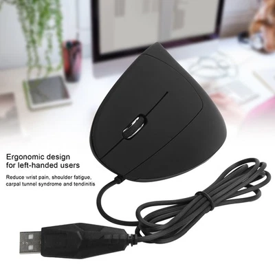 ﹣Wired Left Hand Mouse Vertical Ergonomic 800/1200/1600DPI USB Optical For - Image 1 of 4
