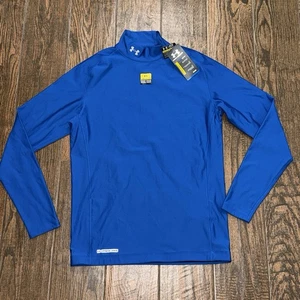 NWT Mens Under Armour Cold Gear Blue Longsleeve Compression Mock Shirt 2XL - Picture 1 of 1