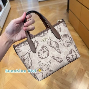 NWT Coach City Mini Tote Bag Signature Canvas With Shell Print CBM65 Gold/Sand - Picture 1 of 10